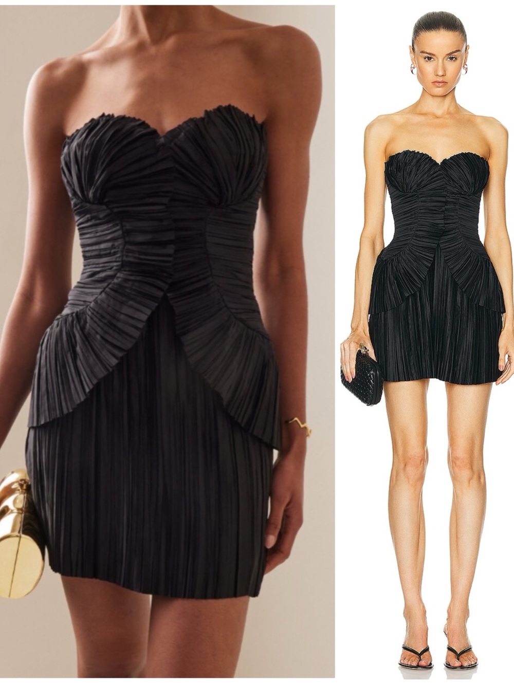 NWT Cult Gaia Charlique Mini Short Pleated Dress in Black Size Women’s 6